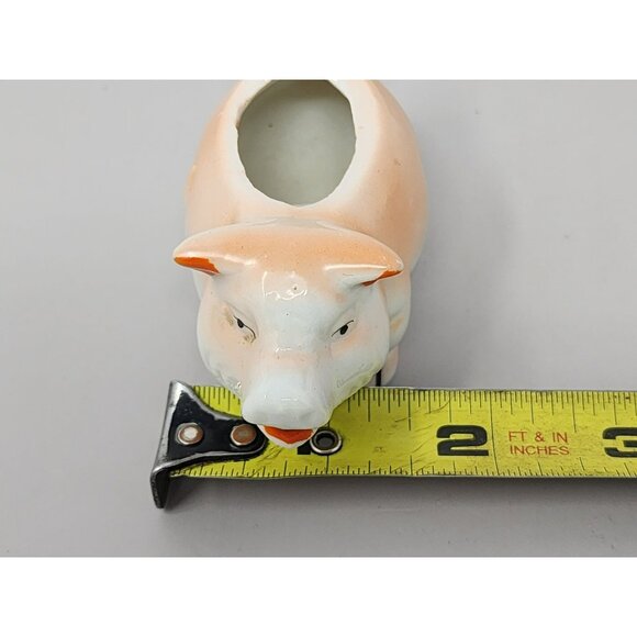 Vintage Small Ceramic Pig Creamer Pitcher With Pig Tail Handle - Picture 10 of 11